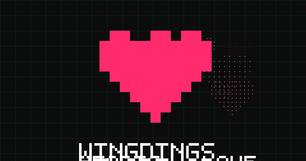 Wingdings hearts — large pixel heart with small companions