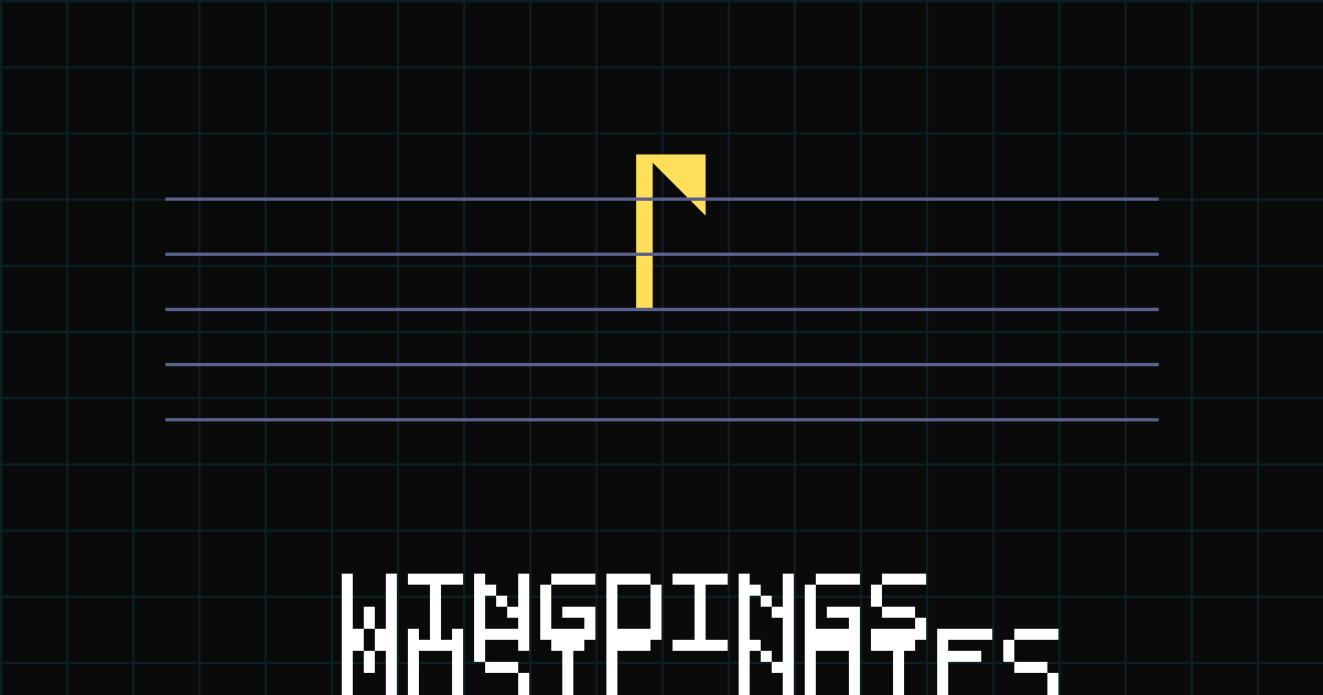 Wingdings music note — staff with a large eighth note