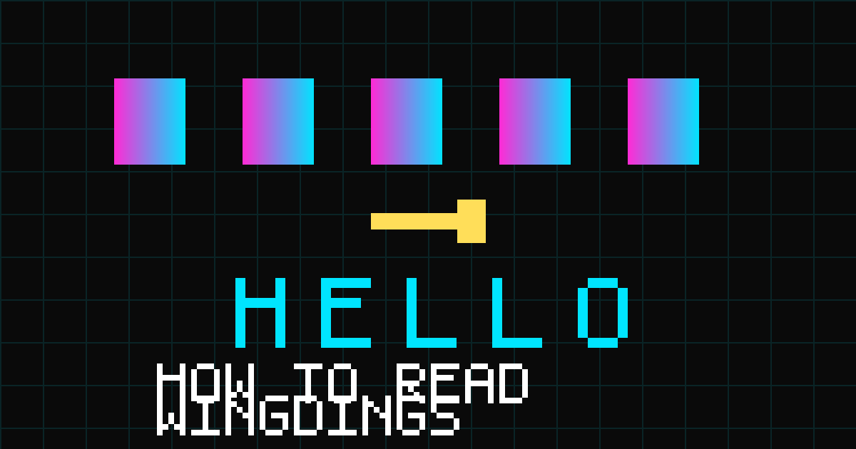 How to read Wingdings: symbols flow through a decoder into the word HELLO